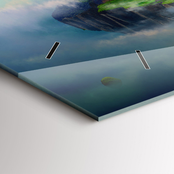 Ceas orizontale de perete din sticlă Scene fantastice în stil chinezesc