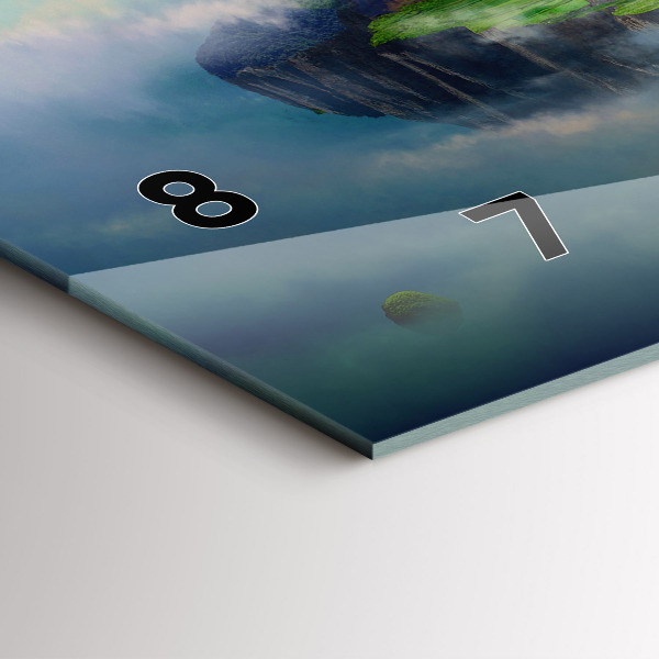 Ceas orizontale de perete din sticlă Scene fantastice în stil chinezesc