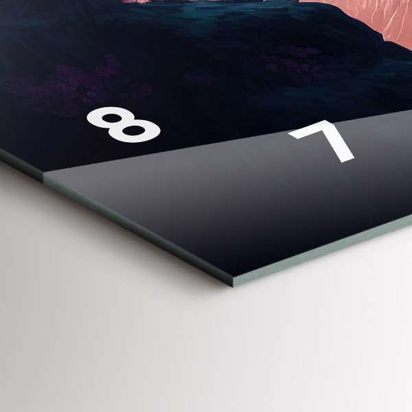 Ceas orizontale de perete din sticlă O pădure magică și un lanț de munți