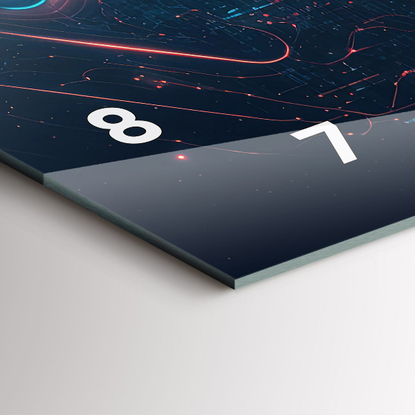 Ceas orizontale de perete din sticlă Inteligenţă artificială