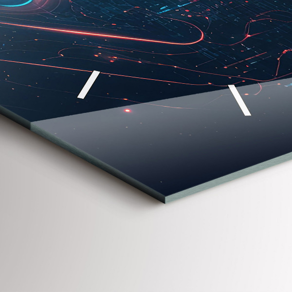 Ceas orizontale de perete din sticlă Inteligenţă artificială