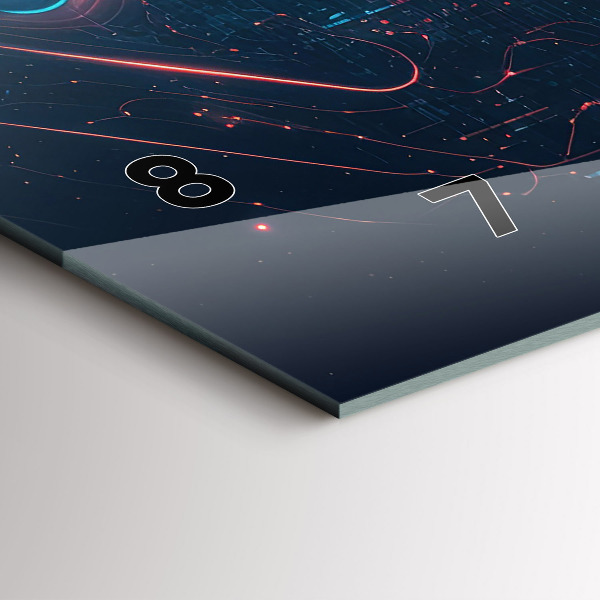 Ceas orizontale de perete din sticlă Inteligenţă artificială