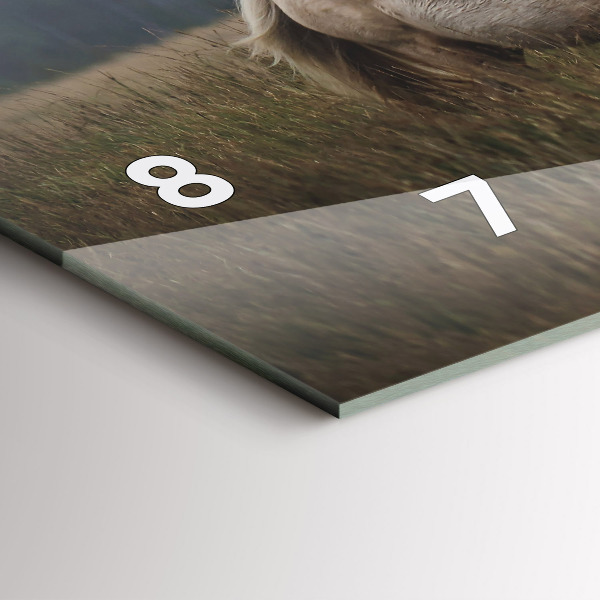 Ceas orizontale de perete din sticlă Caii în galop