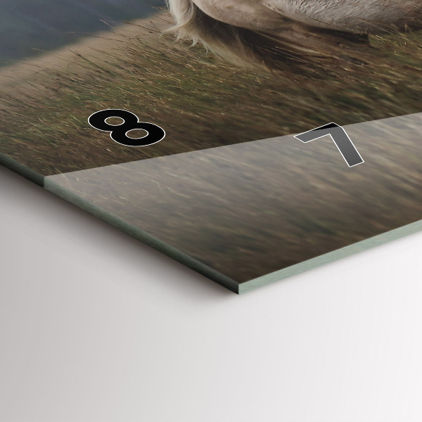 Ceas orizontale de perete din sticlă Caii în galop