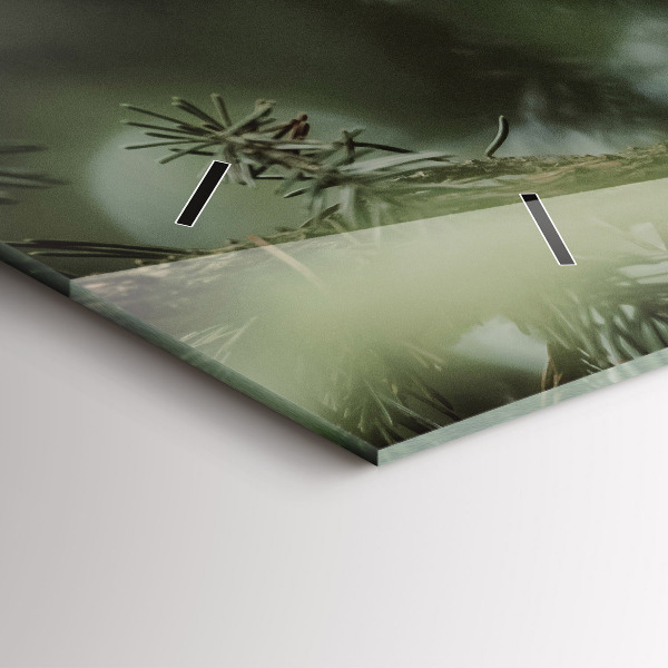 Ceas orizontale de perete din sticlă Veveriță și natură sălbatică