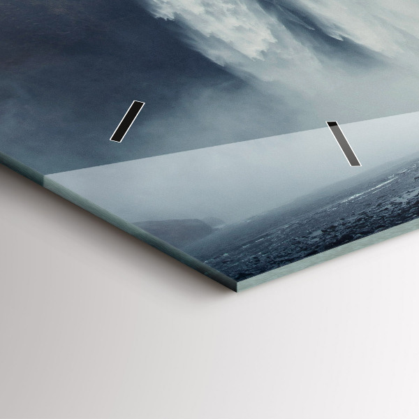 Ceas orizontale de perete din sticlă Cascada Islanda Peisaj