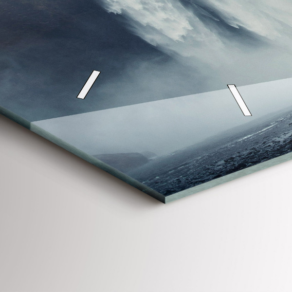 Ceas orizontale de perete din sticlă Cascada Islanda Peisaj