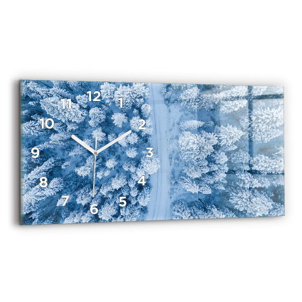 Ceas orizontale de perete din sticlă Pădure din vedere de pasăre