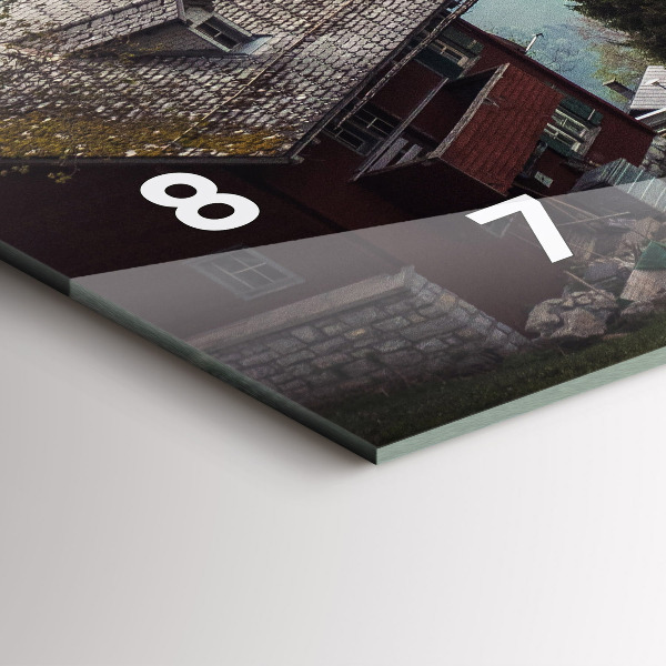 Ceas orizontale de perete din sticlă Vedere la munte