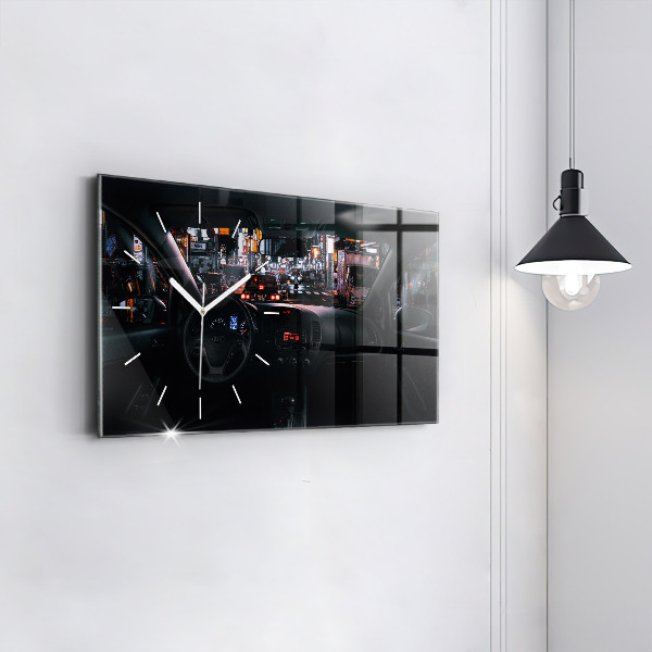 Ceas orizontale de perete din sticlă Mașină în Tokyo