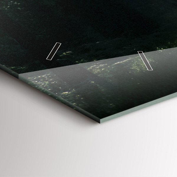 Ceas orizontale de perete din sticlă Drum forestier și dâre de lumină solară