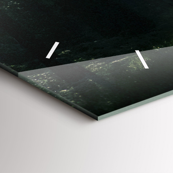 Ceas orizontale de perete din sticlă Drum forestier și dâre de lumină solară