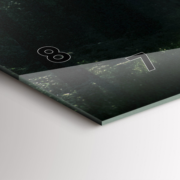 Ceas orizontale de perete din sticlă Drum forestier și dâre de lumină solară