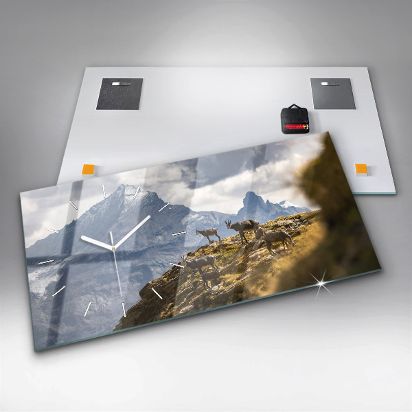 Ceas orizontale de perete din sticlă Capră în Valea Aostei