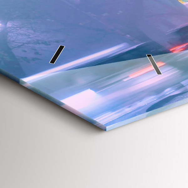 Ceas orizontale de perete din sticlă Varșovia în ceață