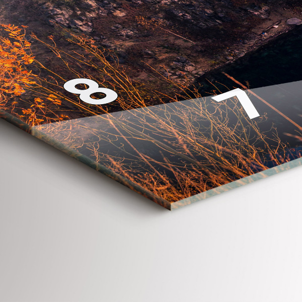 Ceas orizontale de perete din sticlă Cracovia, Lacul Zakrzówek, toamna