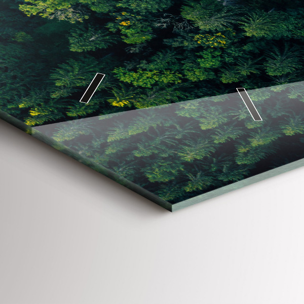 Ceas orizontale de perete din sticlă Pădure din vedere de ochi de pasăre