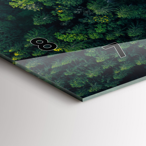 Ceas orizontale de perete din sticlă Pădure din vedere de ochi de pasăre