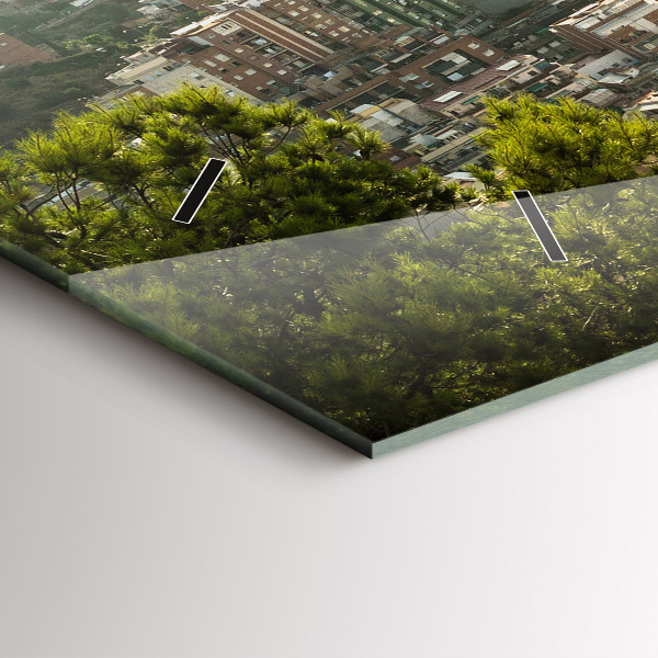 Ceas orizontale de perete din sticlă Vedere Barcelona asupra Montjuic