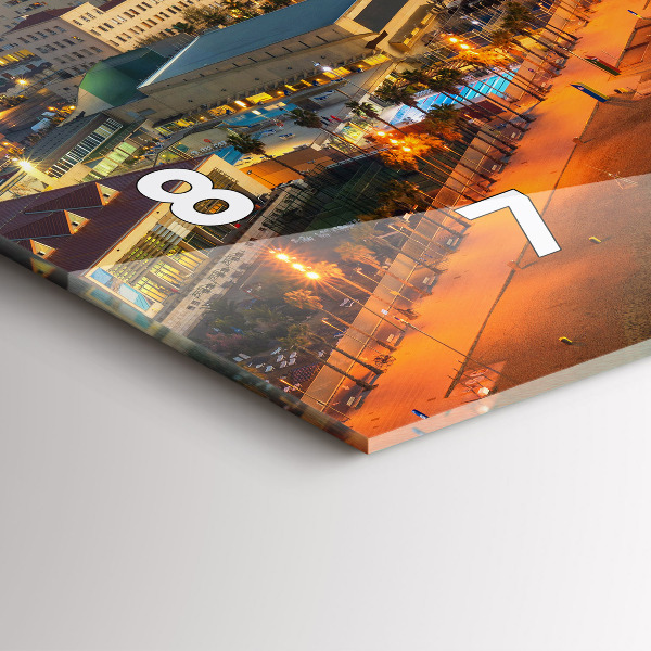 Ceas orizontale de perete din sticlă Plaja din Barcelona