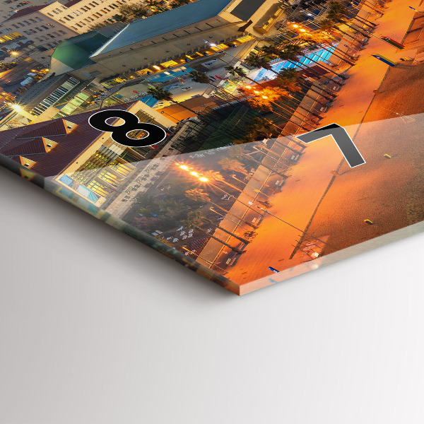 Ceas orizontale de perete din sticlă Plaja din Barcelona