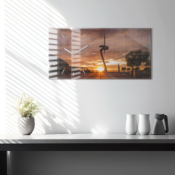 Ceas orizontale de perete din sticlă Parcul Olimpic Barcelona