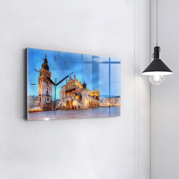 Ceas orizontale de perete din sticlă Piața principală din Cracovia
