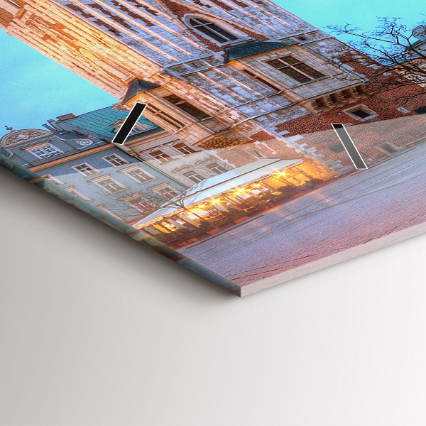 Ceas orizontale de perete din sticlă Piața principală din Cracovia