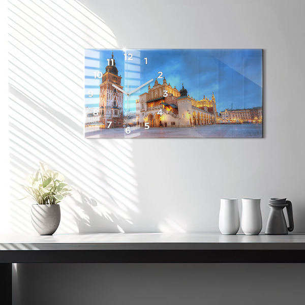Ceas orizontale de perete din sticlă Piața principală din Cracovia