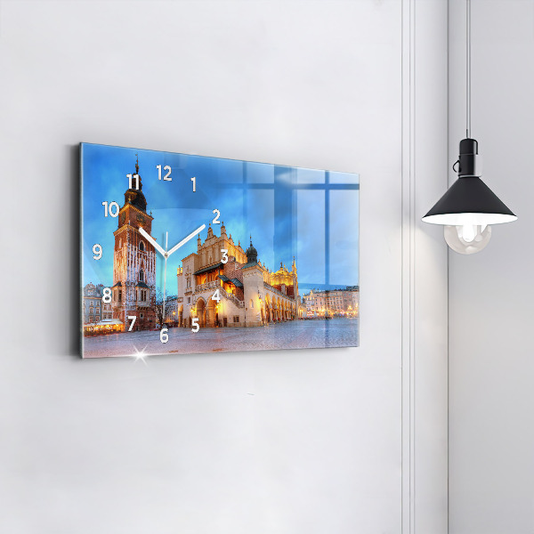 Ceas orizontale de perete din sticlă Piața principală din Cracovia