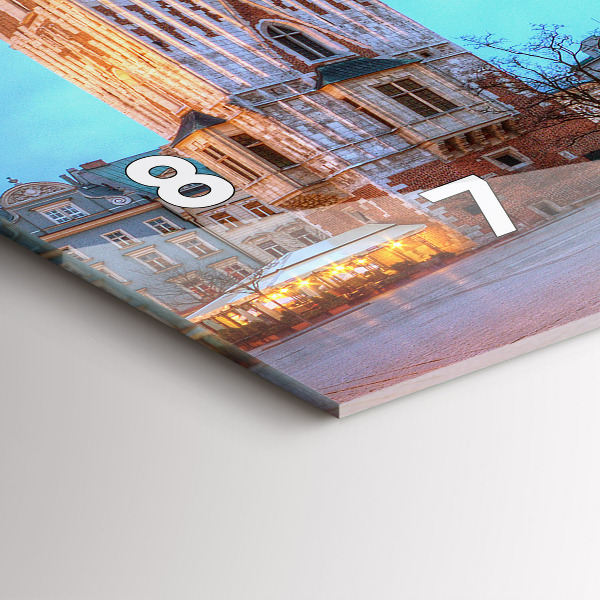 Ceas orizontale de perete din sticlă Piața principală din Cracovia