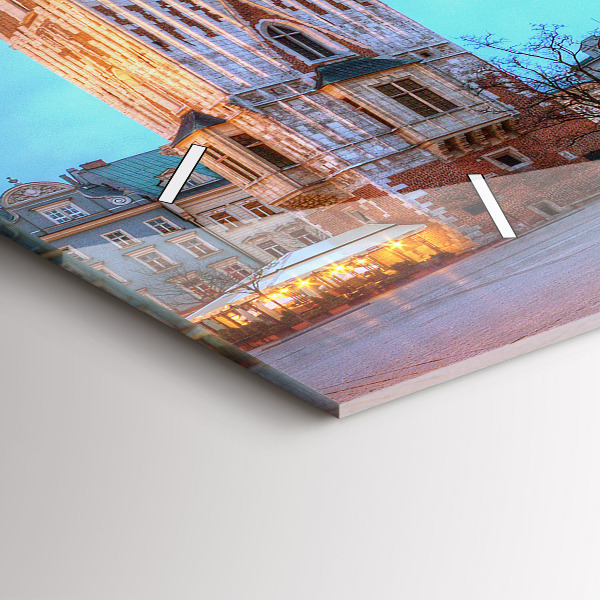 Ceas orizontale de perete din sticlă Piața principală din Cracovia