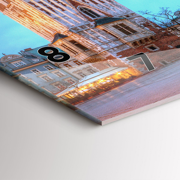 Ceas orizontale de perete din sticlă Piața principală din Cracovia