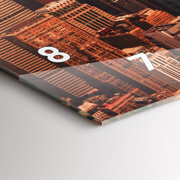 Ceas orizontale de perete din sticlă Panorama orasului apusului