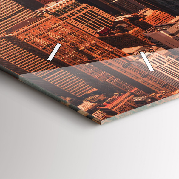 Ceas orizontale de perete din sticlă Panorama orasului apusului