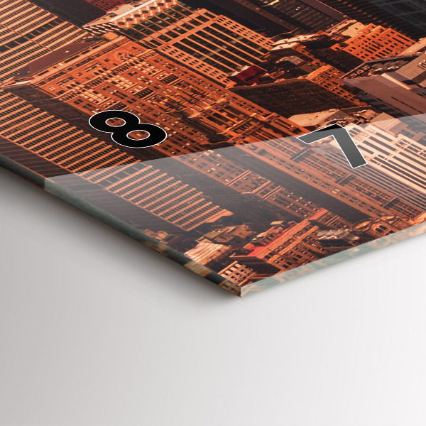 Ceas orizontale de perete din sticlă Panorama orasului apusului