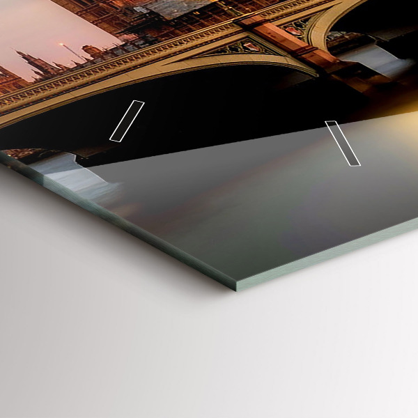 Ceas orizontale de perete din sticlă Orizontul Big Ben a Londrei