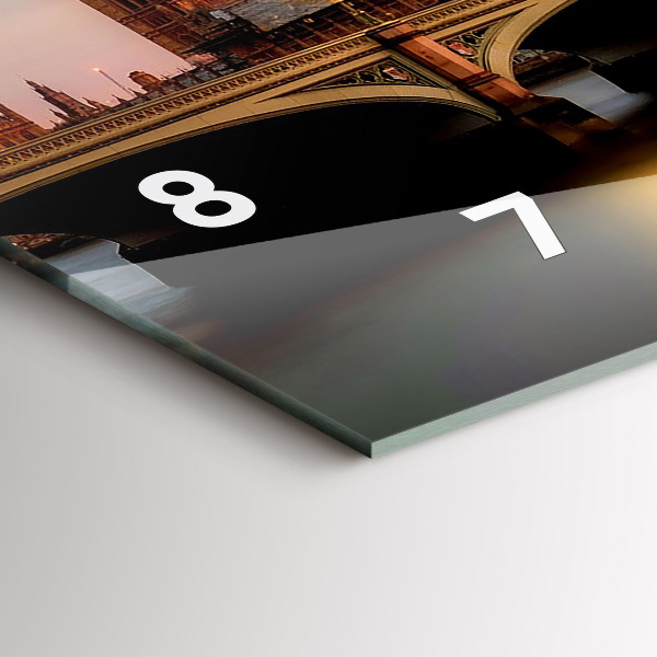 Ceas orizontale de perete din sticlă Orizontul Big Ben a Londrei