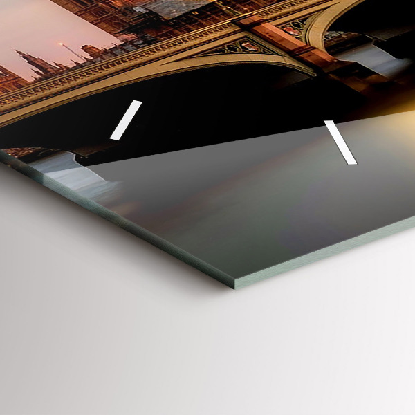 Ceas orizontale de perete din sticlă Orizontul Big Ben a Londrei