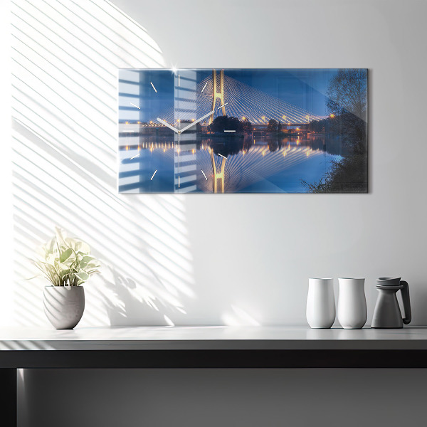 Ceas orizontale de perete din sticlă Podul Rędziński Wrocław