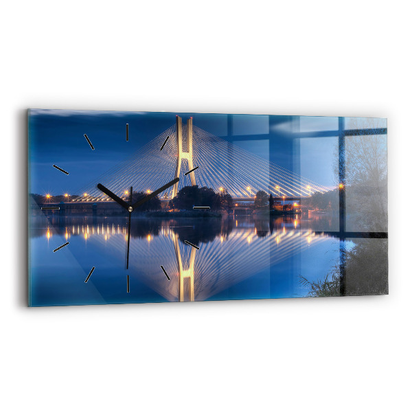 Ceas orizontale de perete din sticlă Podul Rędziński Wrocław