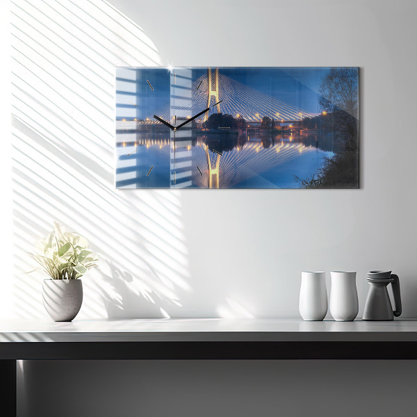 Ceas orizontale de perete din sticlă Podul Rędziński Wrocław