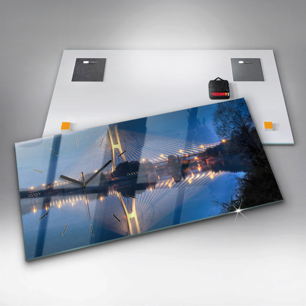 Ceas orizontale de perete din sticlă Podul Rędziński Wrocław