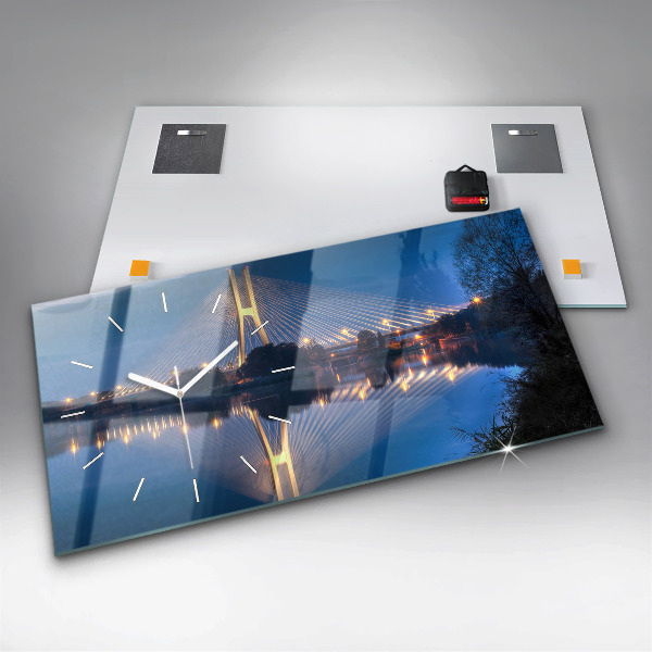 Ceas orizontale de perete din sticlă Podul Rędziński Wrocław