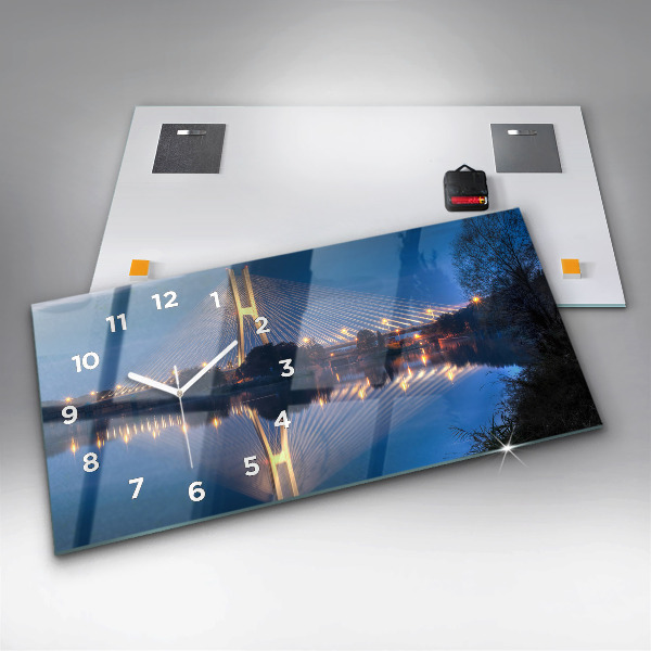 Ceas orizontale de perete din sticlă Podul Rędziński Wrocław