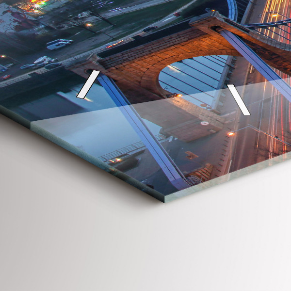 Ceas orizontale de perete din sticlă Wrocław dintr-o dronă