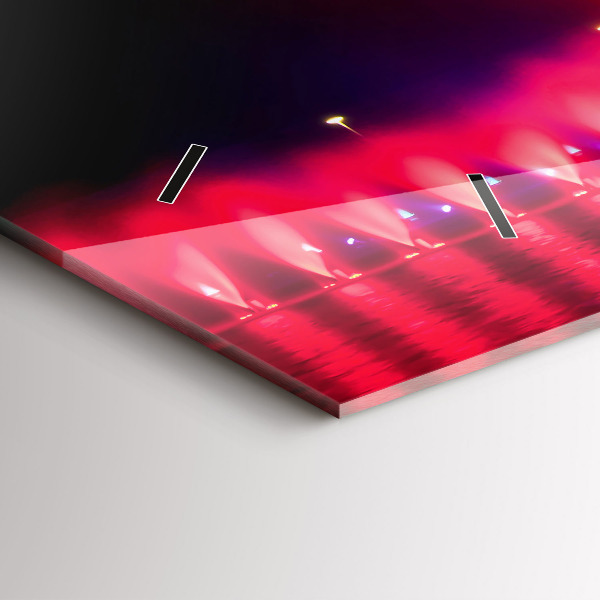 Ceas orizontale de perete din sticlă Fântâna Wrocław noaptea