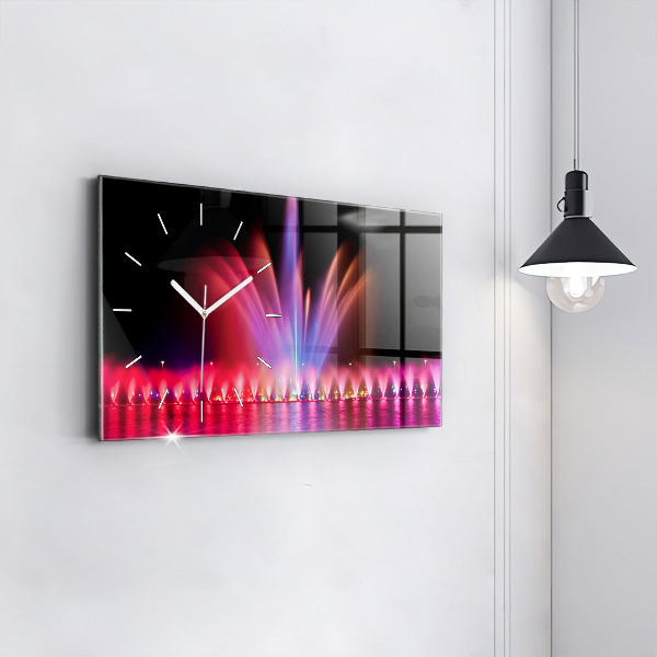 Ceas orizontale de perete din sticlă Fântâna Wrocław noaptea