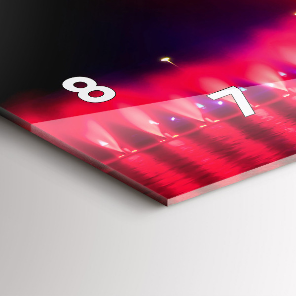 Ceas orizontale de perete din sticlă Fântâna Wrocław noaptea