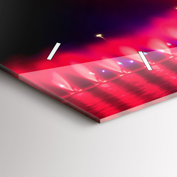 Ceas orizontale de perete din sticlă Fântâna Wrocław noaptea